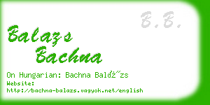 balazs bachna business card